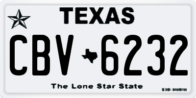 TX license plate CBV6232