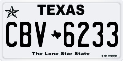 TX license plate CBV6233