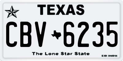 TX license plate CBV6235