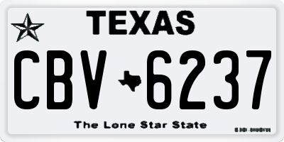 TX license plate CBV6237