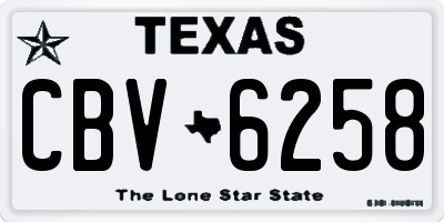 TX license plate CBV6258
