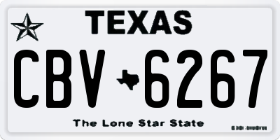TX license plate CBV6267