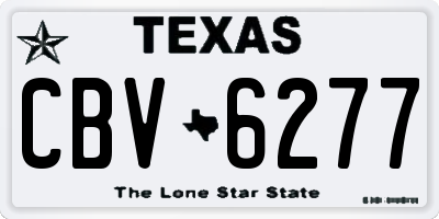 TX license plate CBV6277