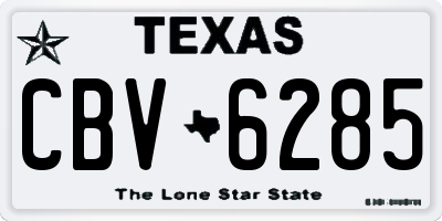 TX license plate CBV6285