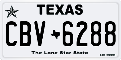TX license plate CBV6288