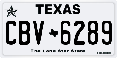 TX license plate CBV6289
