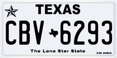 TX license plate CBV6293