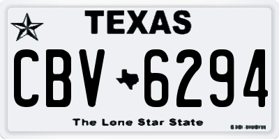 TX license plate CBV6294