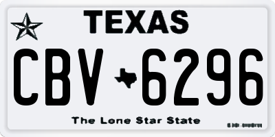 TX license plate CBV6296