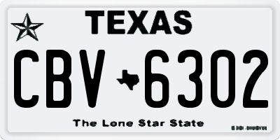 TX license plate CBV6302