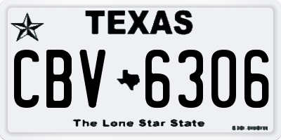 TX license plate CBV6306