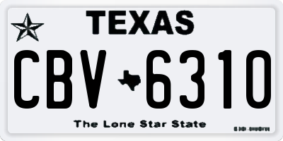 TX license plate CBV6310