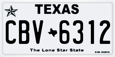 TX license plate CBV6312