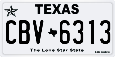 TX license plate CBV6313