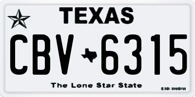 TX license plate CBV6315