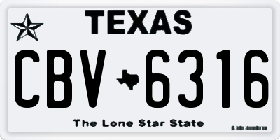 TX license plate CBV6316