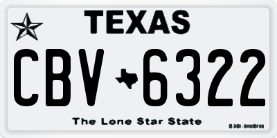 TX license plate CBV6322