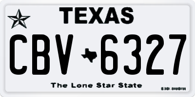 TX license plate CBV6327