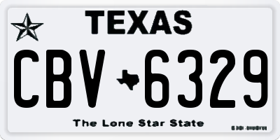TX license plate CBV6329