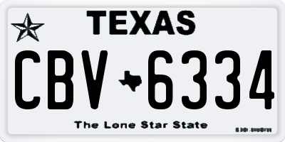 TX license plate CBV6334