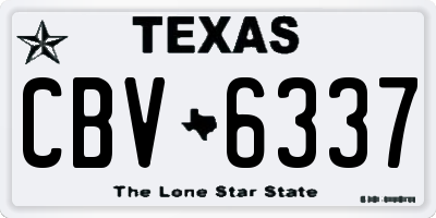 TX license plate CBV6337
