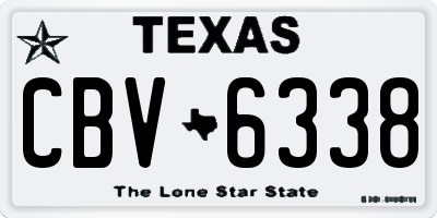 TX license plate CBV6338