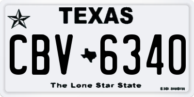 TX license plate CBV6340