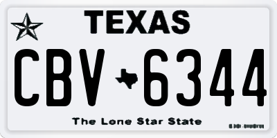 TX license plate CBV6344