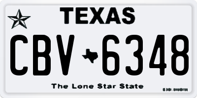 TX license plate CBV6348