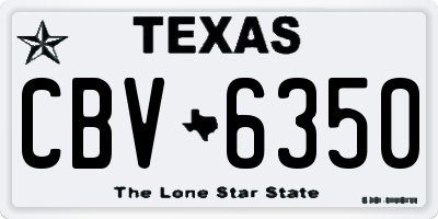 TX license plate CBV6350