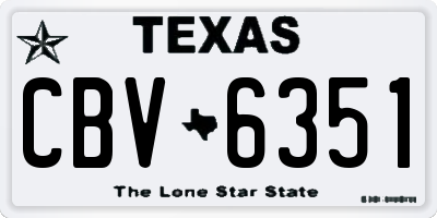 TX license plate CBV6351