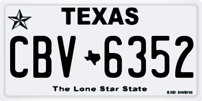 TX license plate CBV6352