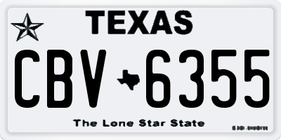 TX license plate CBV6355