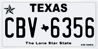 TX license plate CBV6356