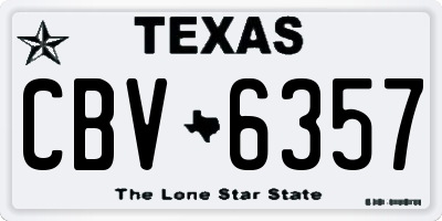 TX license plate CBV6357