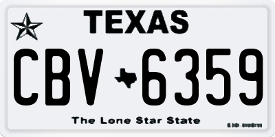 TX license plate CBV6359