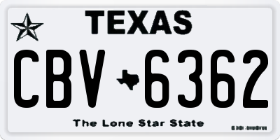 TX license plate CBV6362