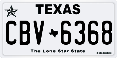 TX license plate CBV6368