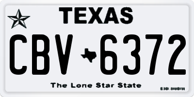 TX license plate CBV6372