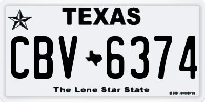 TX license plate CBV6374