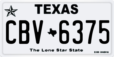 TX license plate CBV6375