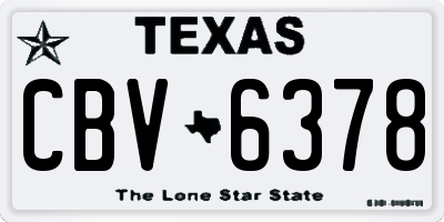 TX license plate CBV6378