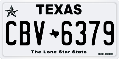 TX license plate CBV6379