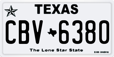 TX license plate CBV6380