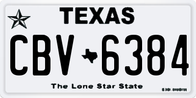 TX license plate CBV6384
