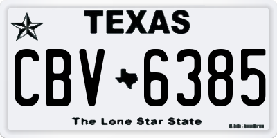 TX license plate CBV6385