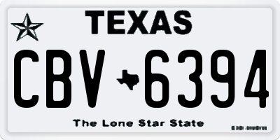 TX license plate CBV6394