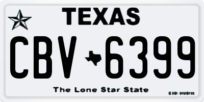 TX license plate CBV6399