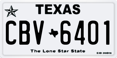 TX license plate CBV6401