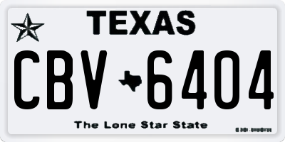 TX license plate CBV6404